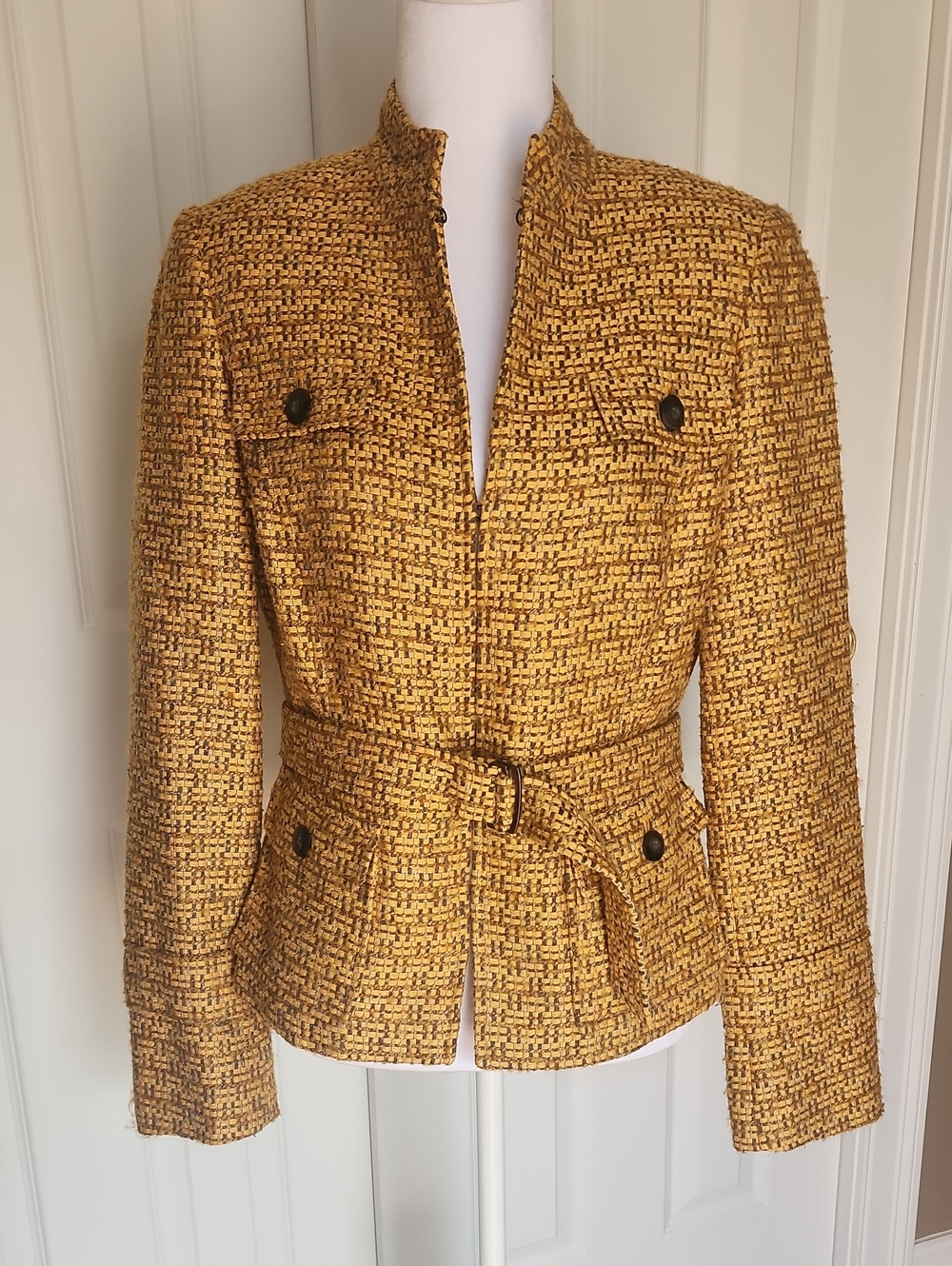 Carlisle Silk-Blend Textured Belted Jacket